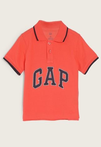 Camisa Infantil Polo GAP Logo Bordado Laranja