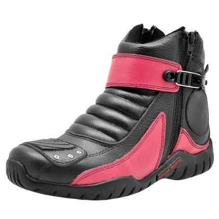 Bota Coturno Atron Shoes Motociclista Rosa - Marca Atron Shoes