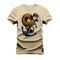 Camiseta Plus Size Premium Estampada Algodão Confortável Caveira Pirata Ancora - Bege - Marca Nexstar