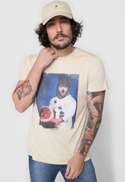 Camiseta Colcci Astronaut Bege - Marca Colcci