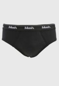 Kit 3pçs Cueca MASH Slip Logo Preta - Marca MASH