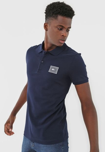 Camisa Polo Lacoste Slim Logo Azul-Marinho - Marca Lacoste