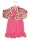 Vestido For Girl Manga Longa Menina Rosa - Marca For Girl