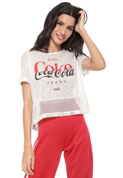 Camiseta Coca-Cola Jeans Lettering Off-White - Marca Coca-Cola Jeans