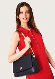 Cartera Th Timeless Flap Crossover Azul Tommy Hilfiger
