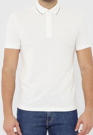 Camisa Polo Lacoste Reta Logo Off-White