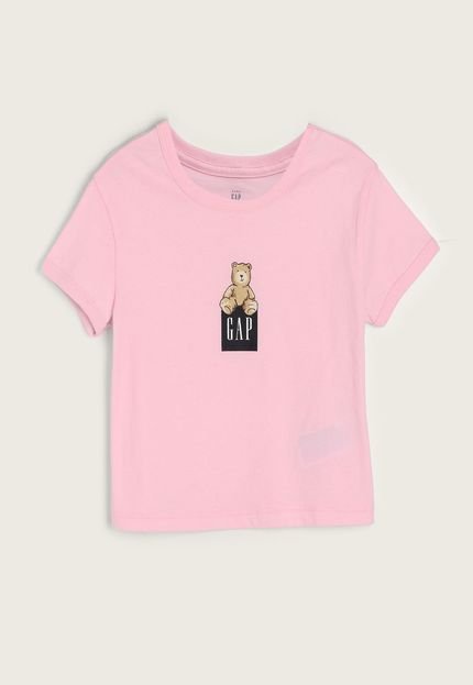 Camiseta Infantil GAP Bear Rosa - Marca GAP