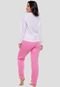 Pijama 4 Estações Com Botão Amamentação Manga Longa Feminino Rosa - Marca 4 Estações