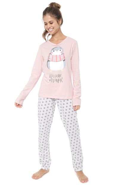 Pijama Mundo do Sono Pinguim Rosa - Marca Mundo do Sono