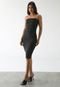 Vestido John John Midi Metalizado Preto - Marca John John