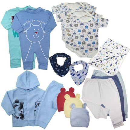 Kit 16 Peças Roupinha De Bebê Para Presente De Enxoval Lindo Azul - Marca Koala Baby
