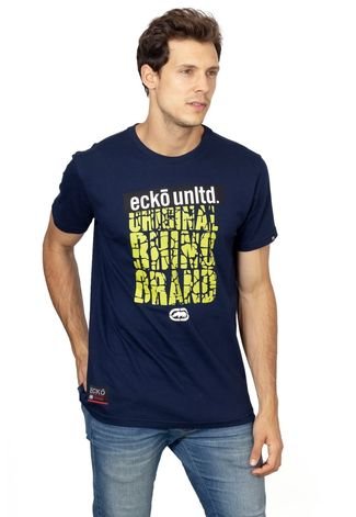 Camiseta Ecko Estampada Azul Marinho