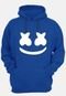 Blusa de Moletom Flanelada Unissex Canguru Casaco Fechado Blusa de Frio DJ Marshmallow Azul Royal - Marca Use Miron