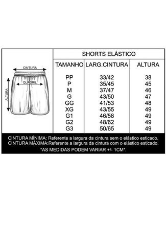 Shorts Elástico Alkary Quadro Multicolorido.