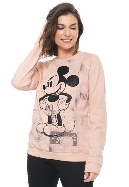 Moletom Flanelado Fechado Cativa Disney Mickey Mouse Rosa - Marca Cativa Disney