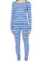 Pijama Bela Notte Listrado Azul - Marca Bela Notte