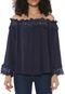 Blusa Fiya Lady Ombro a Ombro Renda Azul - Marca Fiya Lady