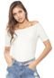 Blusa Guess Canelada Off-white - Marca Guess