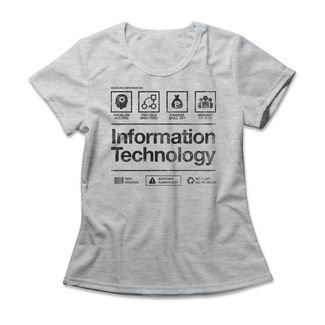 Camiseta Feminina Information Technology - Mescla Cinza