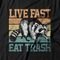 Camiseta Feminina Live Fast Eat Trash - Preto - Marca Studio Geek 