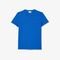 Camiseta Masculina em Jérsei de Algodão Pima com Gola V Azul - Marca Lacoste