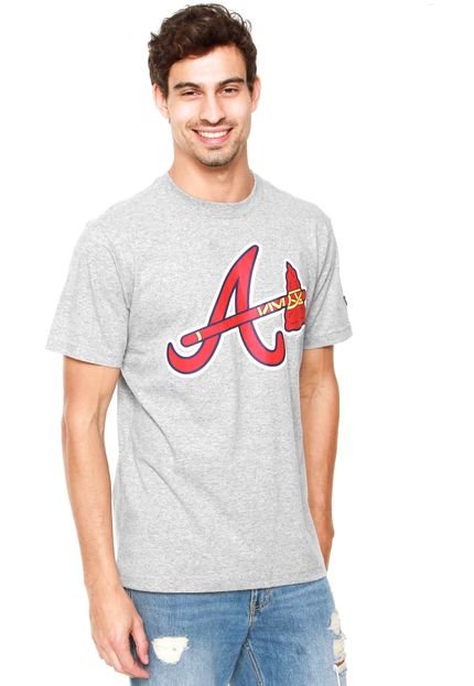 Camiseta New Era Permanente Atlanta Braves Cinza - Marca New Era