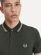 Polo Fred Perry Masculina Piquet Regular Beige Twin Tipped Verde - Marca Fred Perry