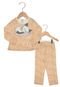 Pijama Kyly Gato Infantil Marrom - Marca Kyly