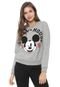 Moletom Flanelado Fechado Cativa Disney Mickey Mouse Cinza - Marca Cativa Disney