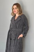 Maxi Coat Montreal Transpassado Tweed Conigli Cinza - Marca CONIGLI DESIGN