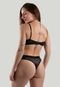 Conjunto Com Bojo Rendado Lingerie Basica Linha Noite Preto - Marca Linha Noite