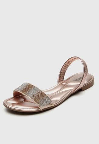 Rasteira Dafiti Shoes Strass Rosa - Compre Agora