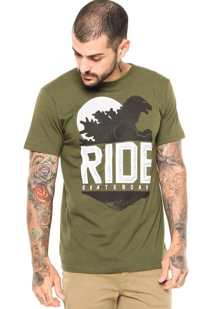 Camiseta Ride Skateboard Fuji Monster Verde - Marca Ride Skateboard