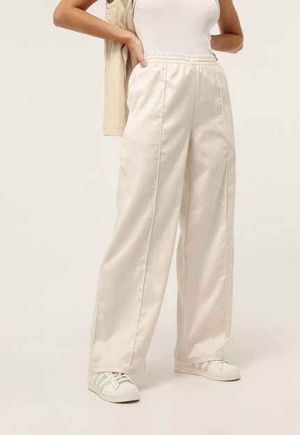Calça Cetim adidas Sportswear Wide Leg Trefoil Off-White - Marca adidas Sportswear