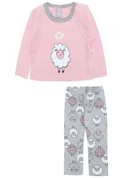 Pijama Hering Kids Longo Menina Frontal Rosa - Marca Hering Kids