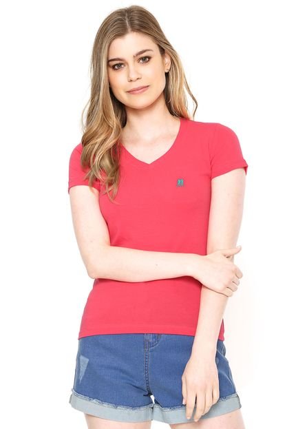 Camiseta Polo Wear Decote V Rosa - Marca Polo Wear