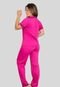 Pijama Rosa De Malha De Botão Liso Blusa Manguinha Calça Longa Linha Noite Confort Amamentação De Malha Pós Cirurgico - Marca Gatria