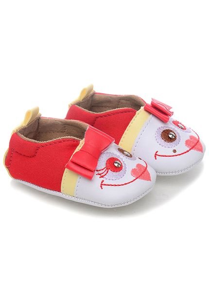 Sapato Bebê Pimpolho Xodó Vermelho Estampado. - Marca Pimpolho
