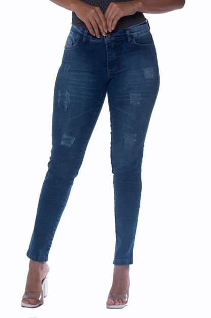 Calça Jeans Feminina Skinny com Puídos We Happy - Marca WE HAPPY