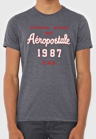 Camiseta Aeropostale Lettering Grafite - Compre Agora
