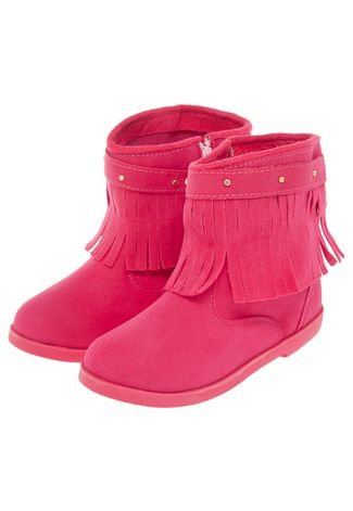 Bota Pimpolho Franjas Infantil Rosa