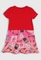 Vestido Carinhoso Infantil Estampado Vermelho - Marca Carinhoso