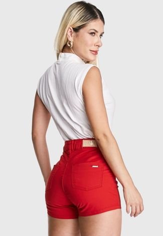 Short HNO Jeans Basic Verao Vermelho