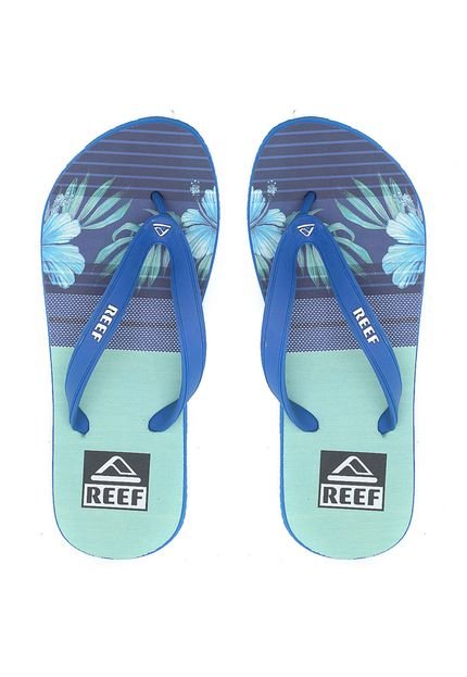 Chinelo Reef Switchfoot Hibiscus Azul - Marca Reef