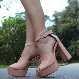 Sandália Salto Alto Damannu Shoes Tiffany Rosa