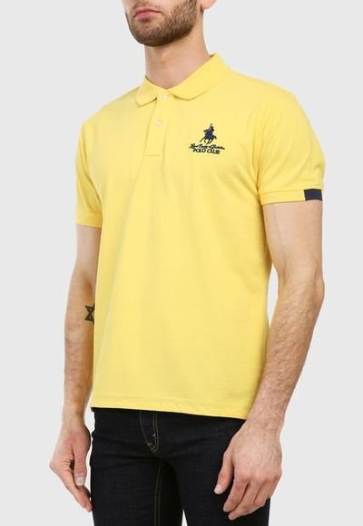 Camisa amarillo suave, algodón detalle bordado – Polo Club