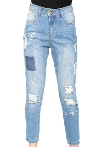 Calça Jeans Local Skinny Estonada Azul