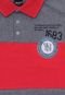 Camisa Polo Extreme Listras Cinza/Vermelho - Marca Extreme