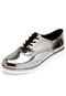 Oxford DAFITI SHOES Metalizado Brogue Flatform  Prata Velha - Marca DAFITI SHOES