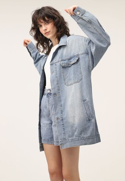 Jaqueta Jeans Forever 21 Oversized Azul - Marca Forever 21